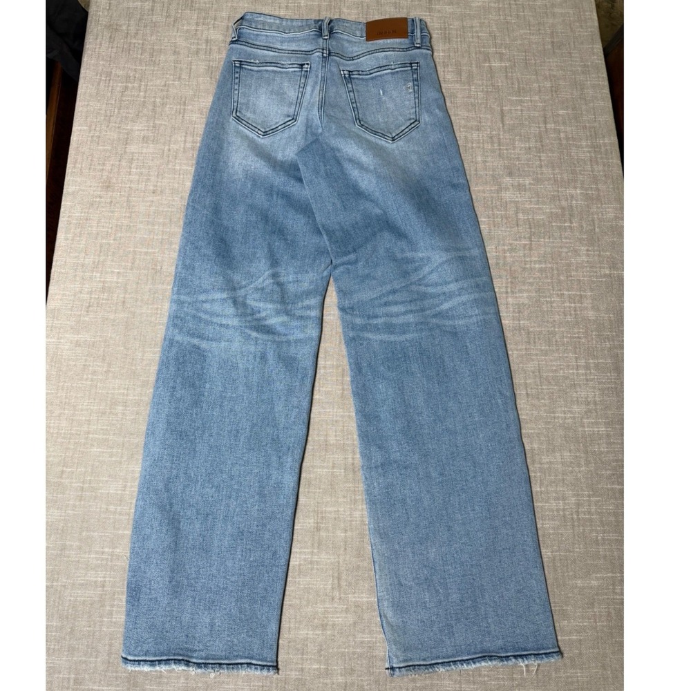 Hidden Jeans High Rise Wide Leg Distressed Light Wash Denim HD9416D-M Size 24 - Picture 6 of 11